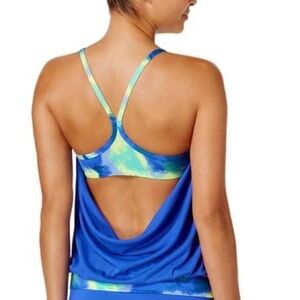 Nike NWT Womens Cascade Active Blue Green Tankini Top S